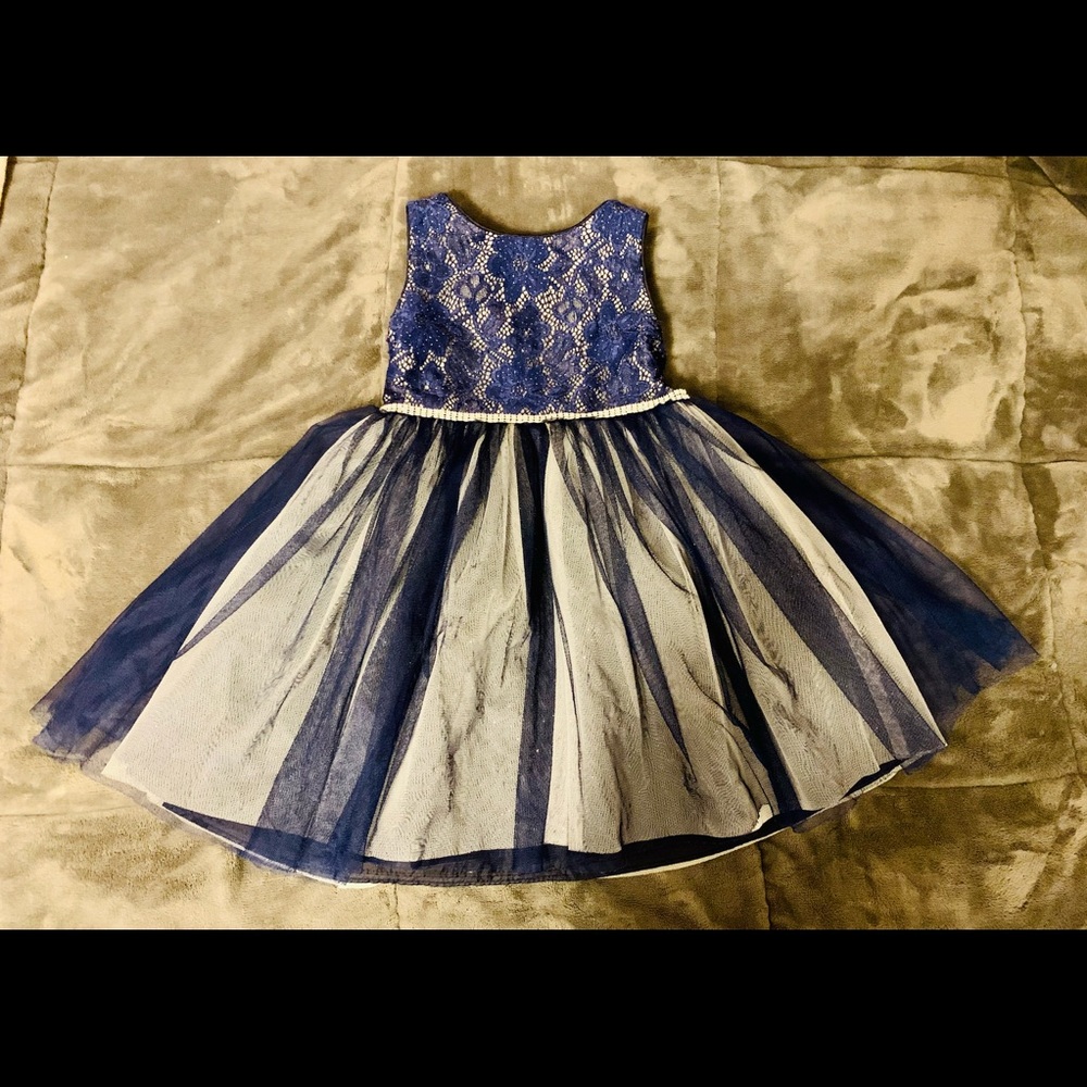 Youngland Navy Blue Crystal Belt Accented
